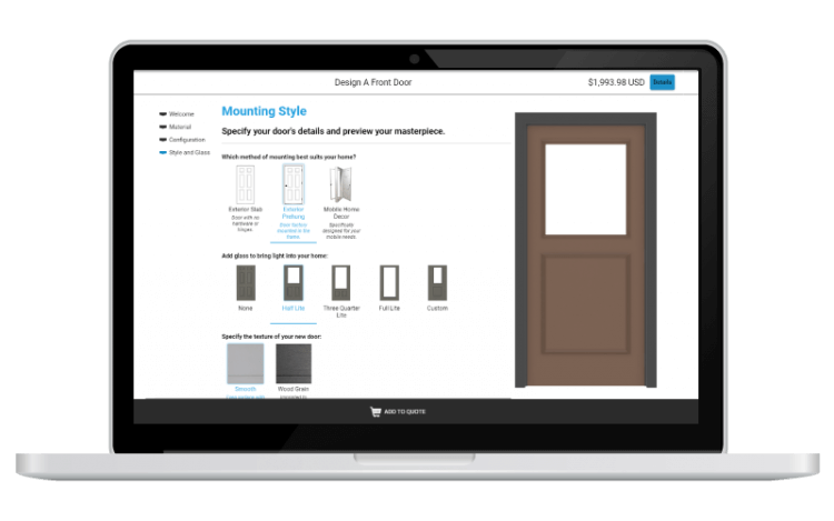screenshot of Epicor CPQ